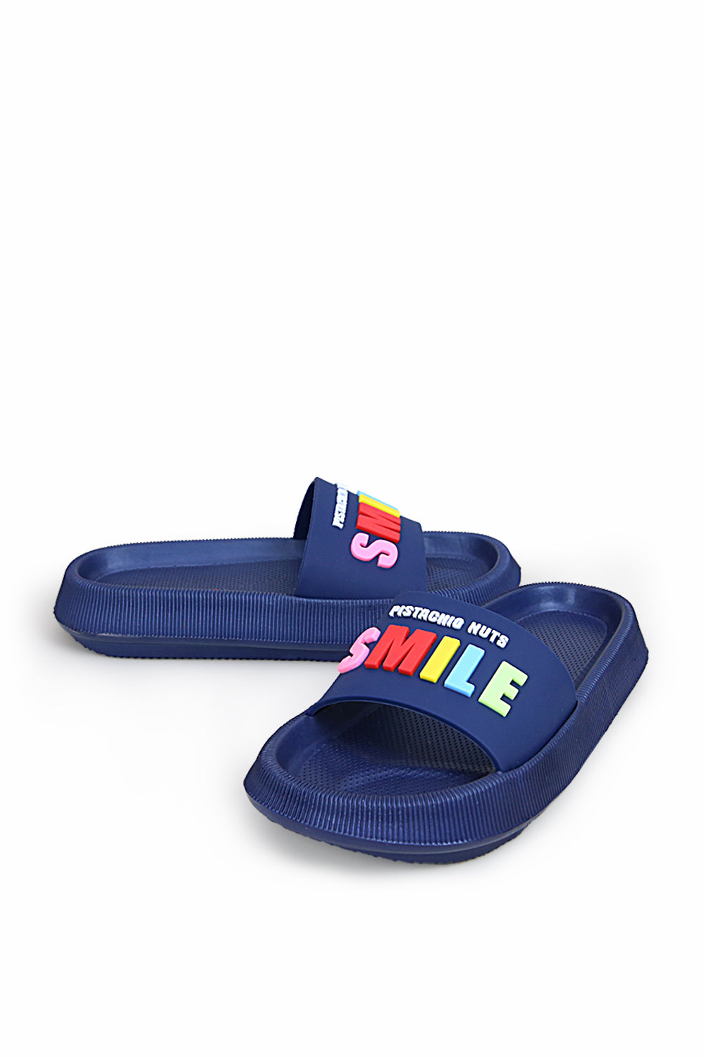 Women Rubber Upper and EVR Sole Smile Embossed Slippers