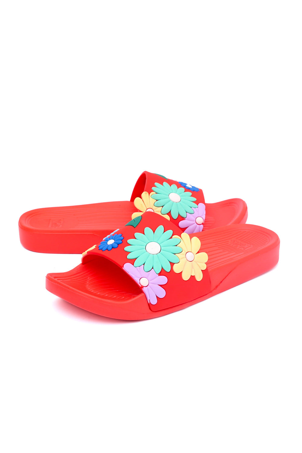 Women Rubber Upper and EVR Sole Flowers Embossed Slippers