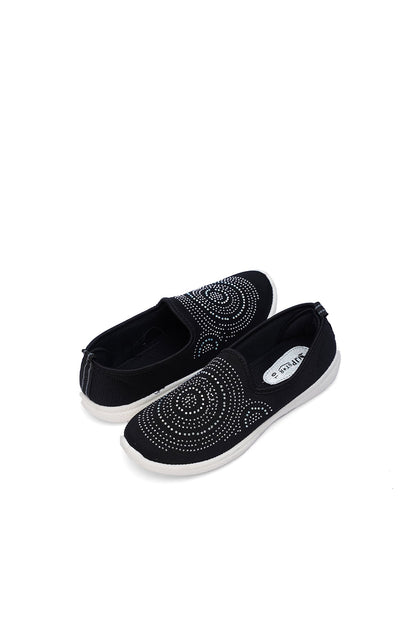Fancy Ladies Black Canvas Sneakers