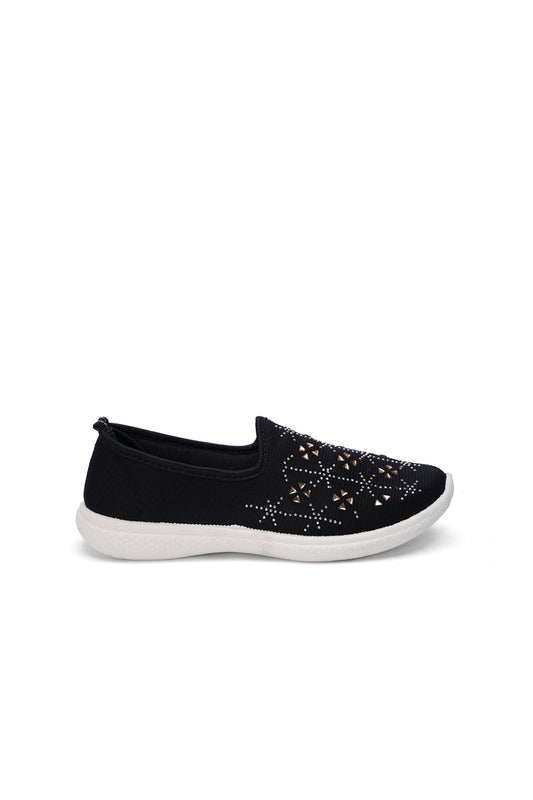 Women's Fancy Black Canvas Shoes