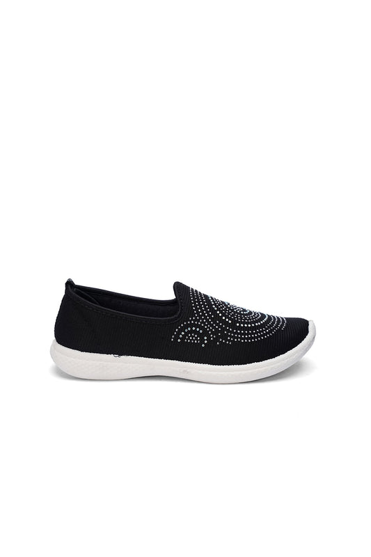 Fancy Ladies Black Canvas Sneakers
