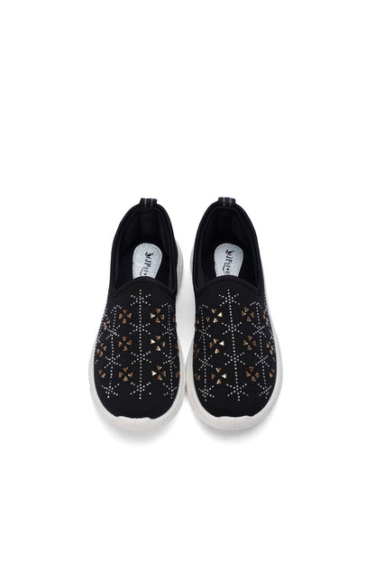 Women's Fancy Black Canvas Shoes