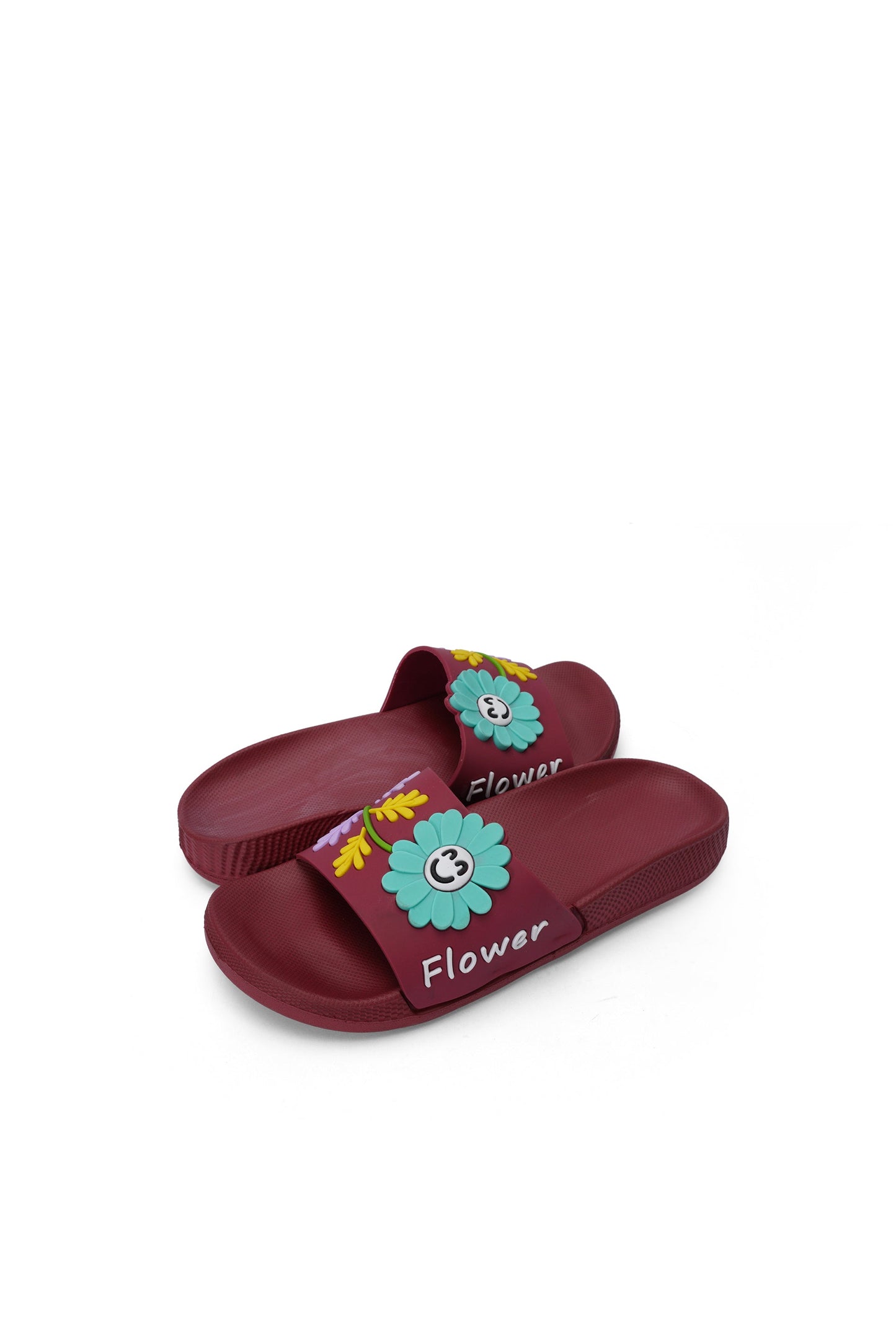 Flower Imposed Slide For Women