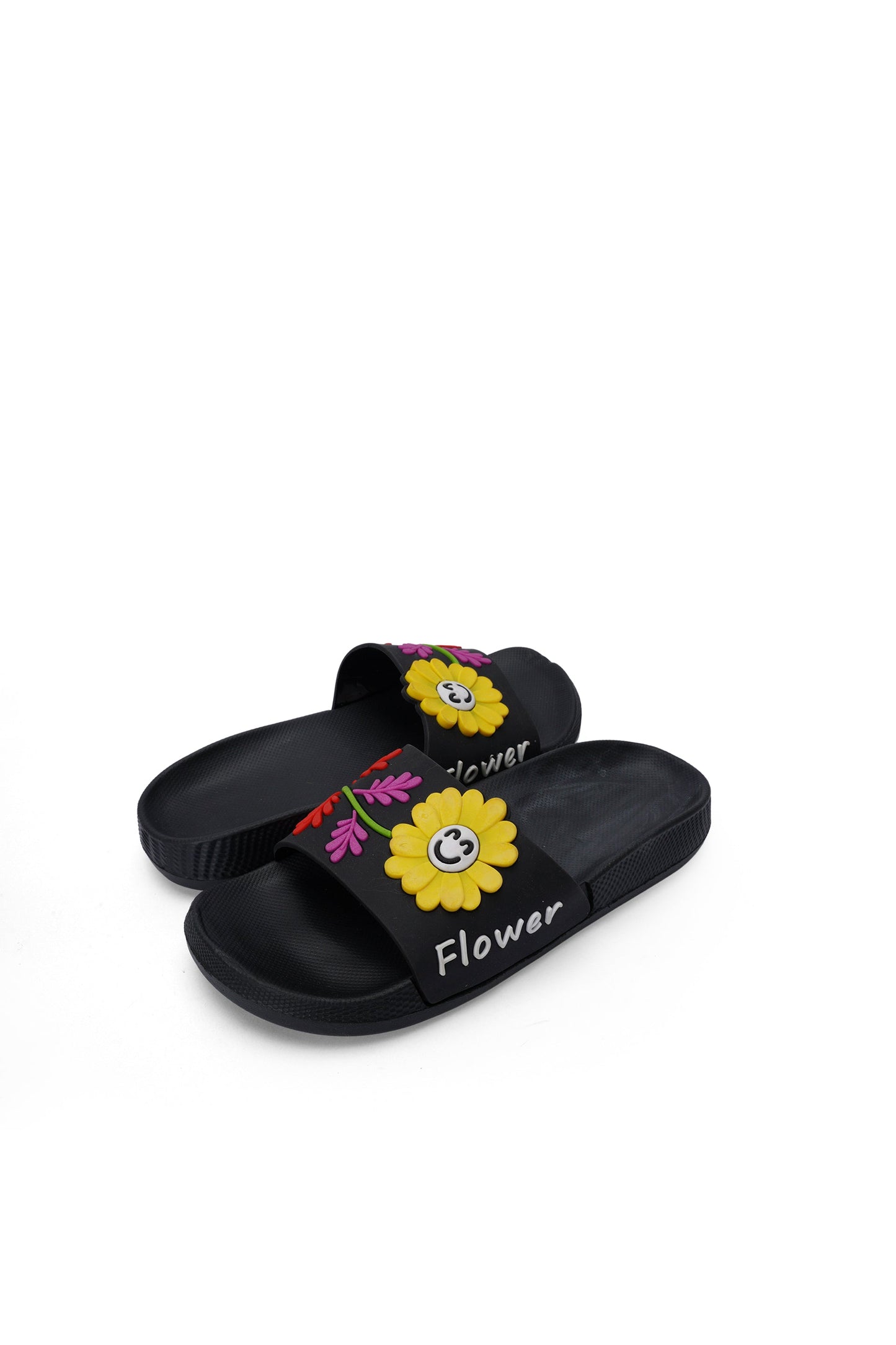 Flower Imposed Slide For Women