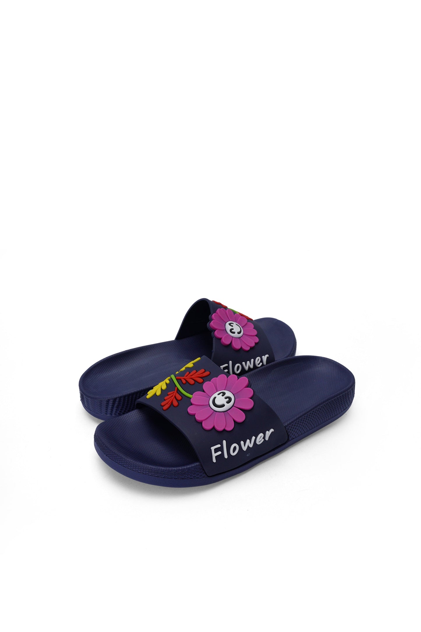 Flower Imposed Slide For Women