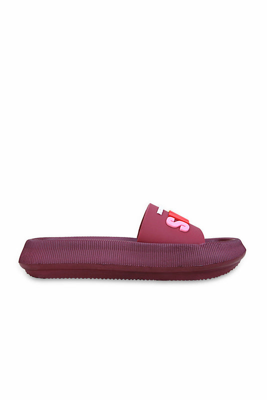 Women Rubber Upper and EVR Sole Smile Embossed Slippers