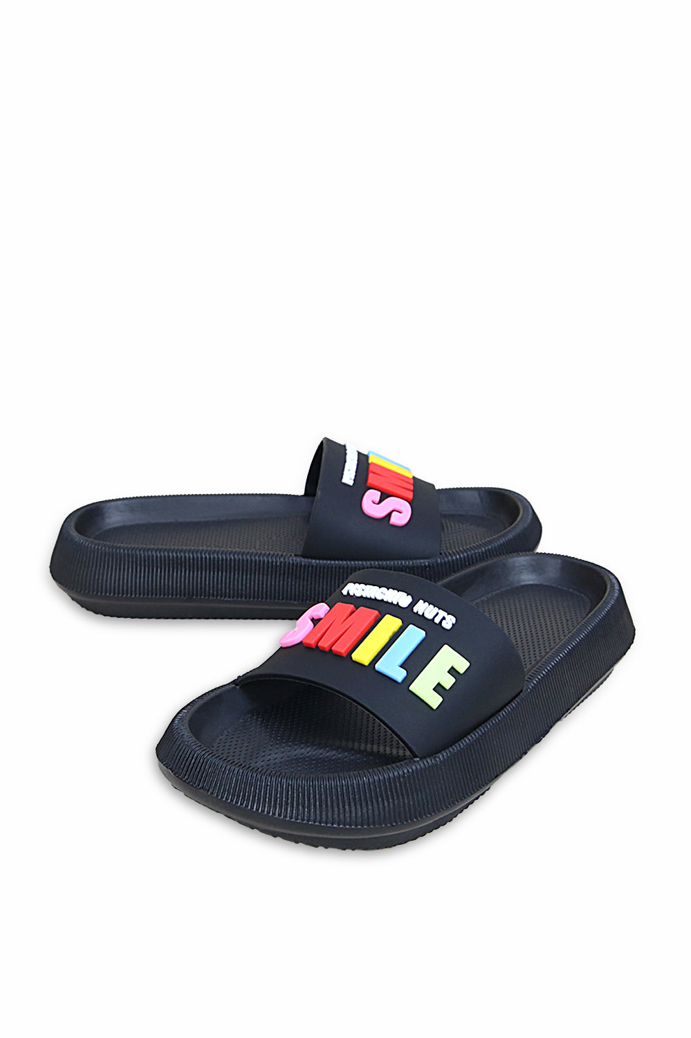Women Rubber Upper and EVR Sole Smile Embossed Slippers