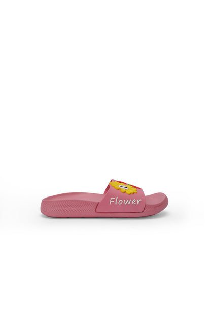Flower Imposed Slide For Women