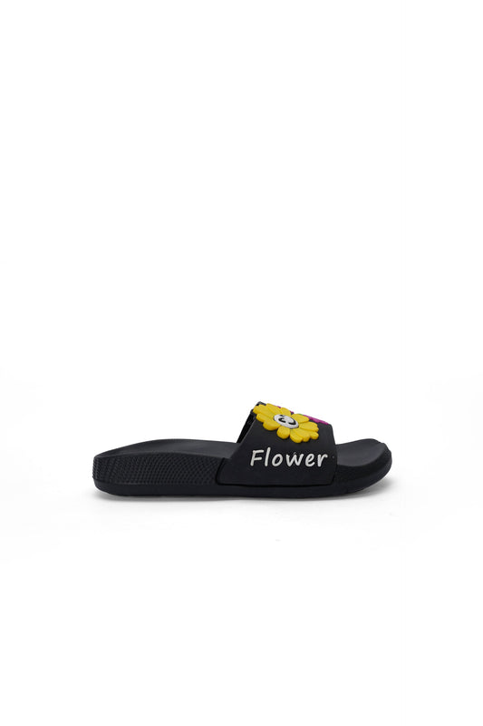 Flower Imposed Slide For Women