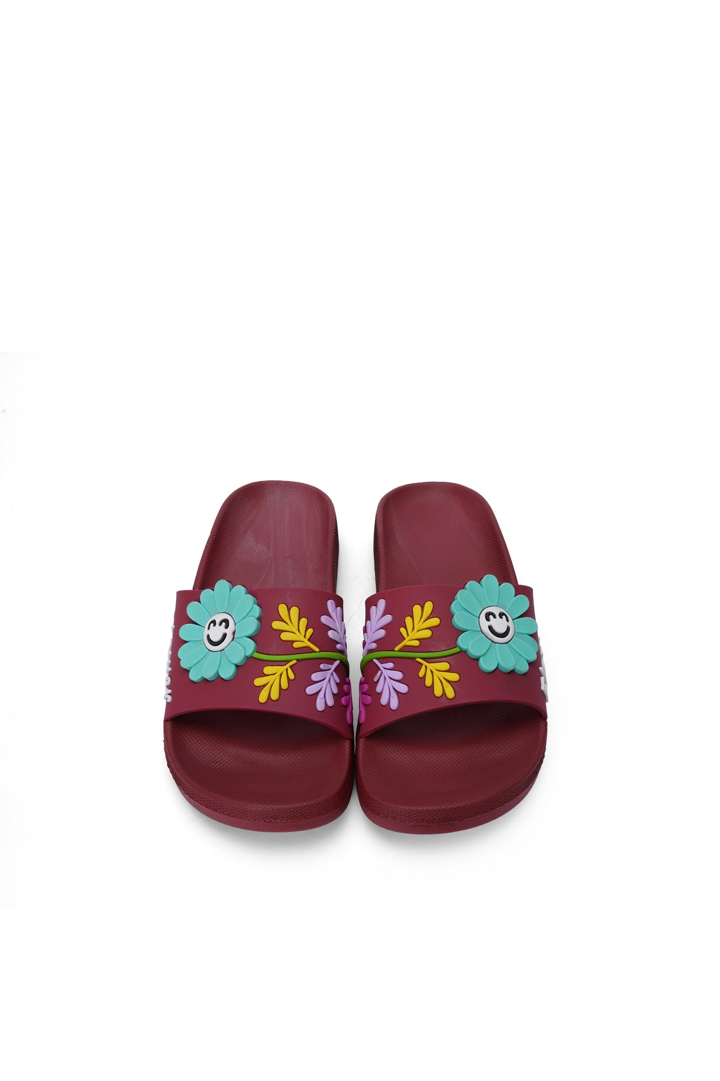 Flower Imposed Slide For Women